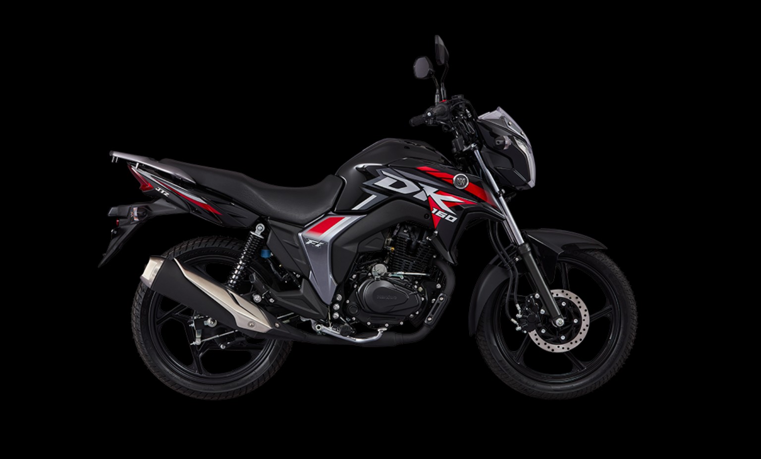 Moto preta DK 160 da frota CorreMoto